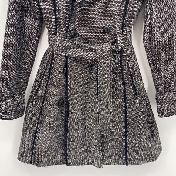 Guess Women's Black & White Tweed Double Breasted Jacket Coat Size XS - Picture 3 of 12